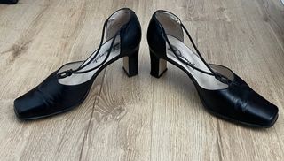 Zapatos Dorado mujer negros, talla 38