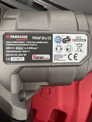 Taladro percutor / Cinzel  inalámbrico parkiside
