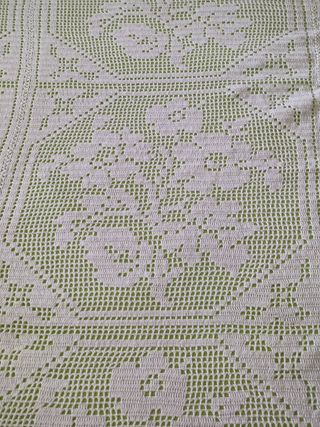 Copriletto cotone bianco fatto a mano