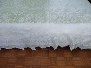 Copriletto cotone bianco fatto a mano