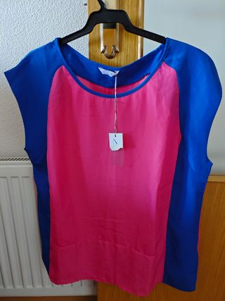 Blusa rosa y azul sin usar