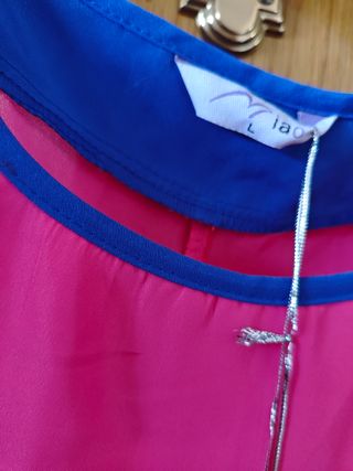 Blusa rosa y azul sin usar