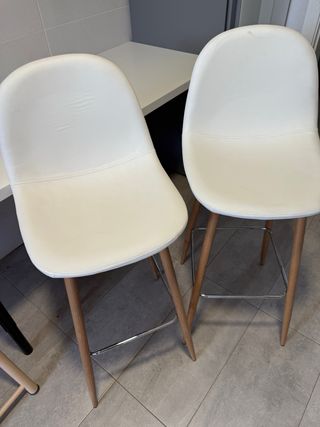 2 Taburetes cocina blancos