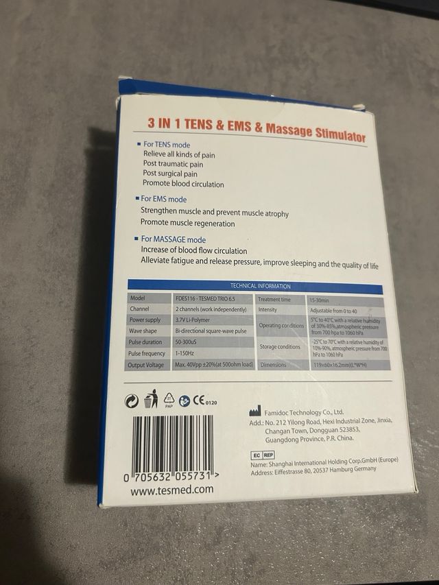 elettrostimolatore Tesmed Tens EMS Massaggiatore