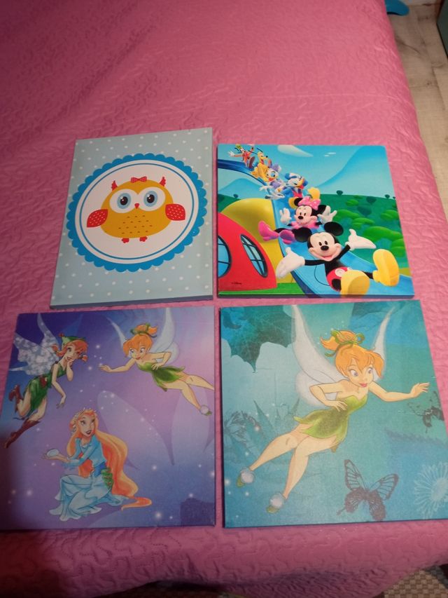 4 Cuadros infantiles Disney