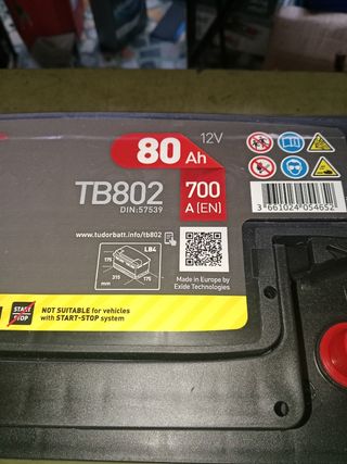 bateria TUDOR 80ah NUEVA