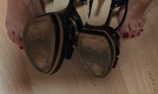 Tacones negros vinilo -talla 36 fetichistas... 