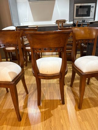 12 sillas comedor madera de teka de diseño