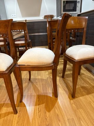 12 sillas comedor madera de teka de diseño