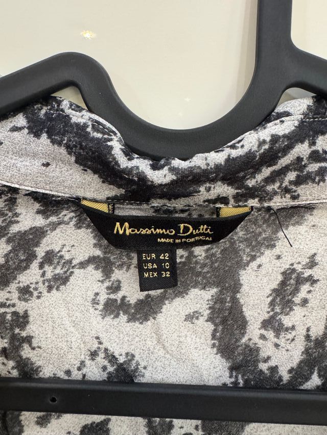 Camisa Massimo Dutti serpiente gris L