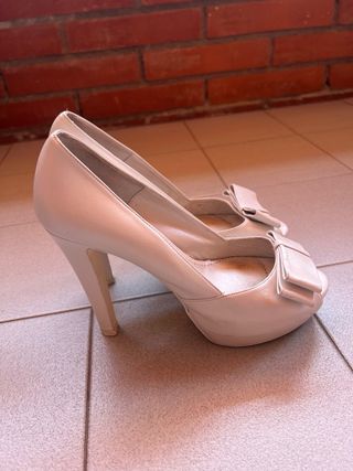 Zapatos novia Rosa Clará 38 beige