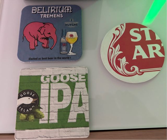 6 Posavasos Cerveza: Delirium, Goose IPA, Star