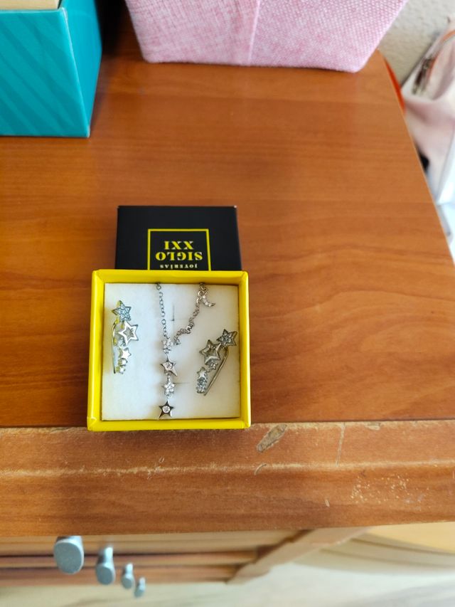 Collar y pendientes plata