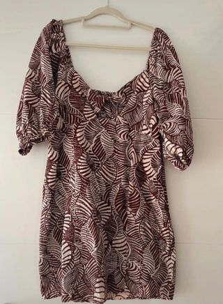 Vestido Mango - estampado hojas