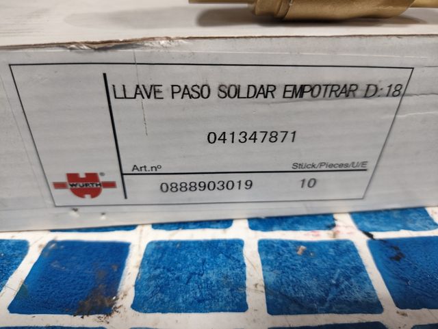 35 Válvulas de bola 18mm empotrar