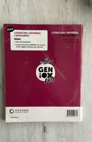 Libro de Literatura Universal 1 de Bachillerato
