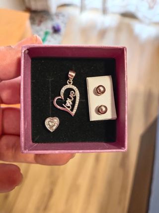 Joyas plata: colgante y pendientes