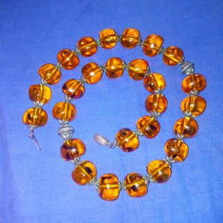 Collana Vintage Ambra e Argento