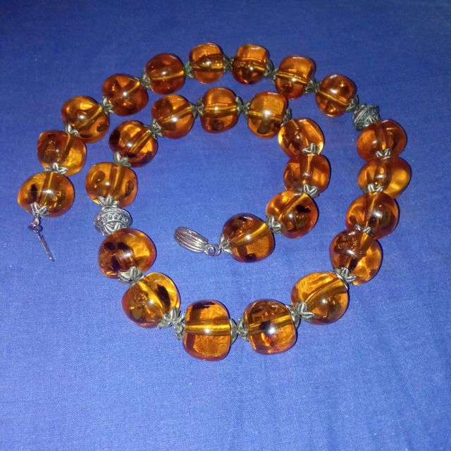 Collana Vintage Ambra e  Argento