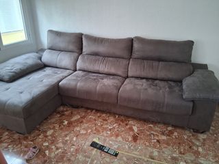 Sofá chaise longue marrón