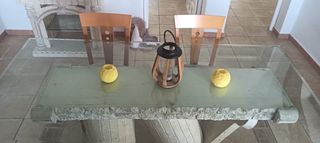 Mesa cristal rustica - Comedor