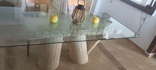 Mesa cristal rustica - Comedor