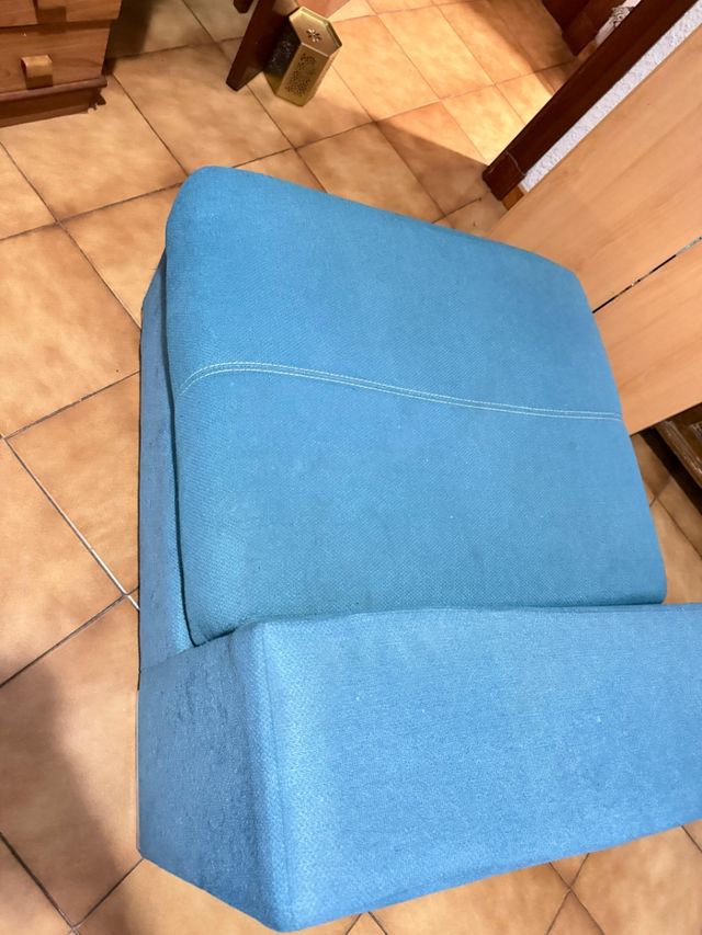 Chaiselongue azul y beige