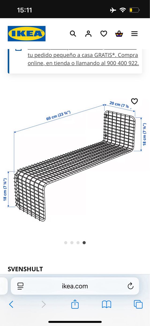 2 Estanterías metálicas doradas Svenshult