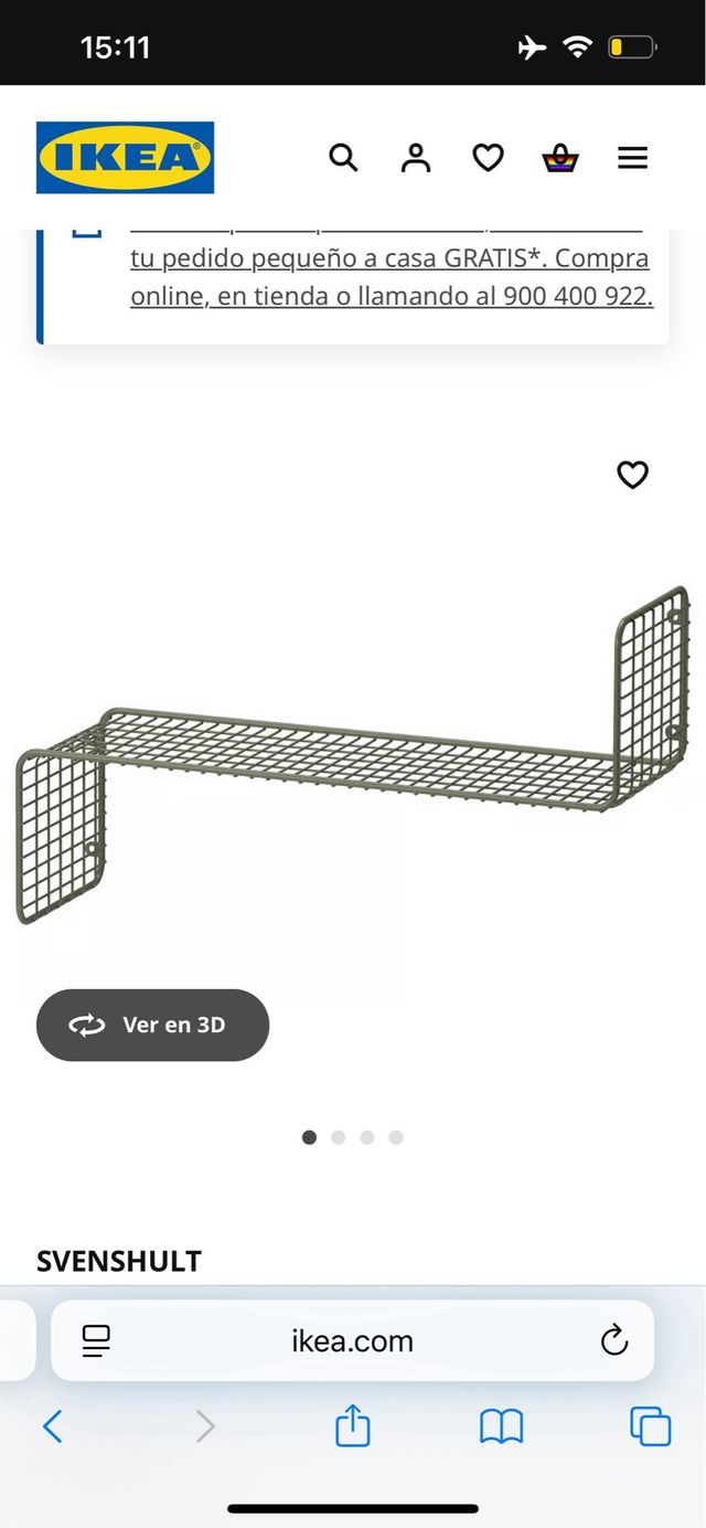 2 Estanterías metálicas doradas Svenshult