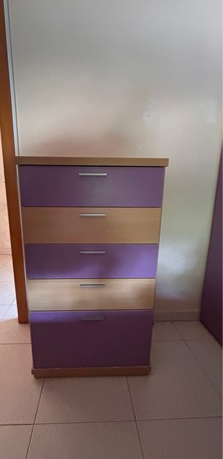 Armario 2 puertas + cajonera - morado