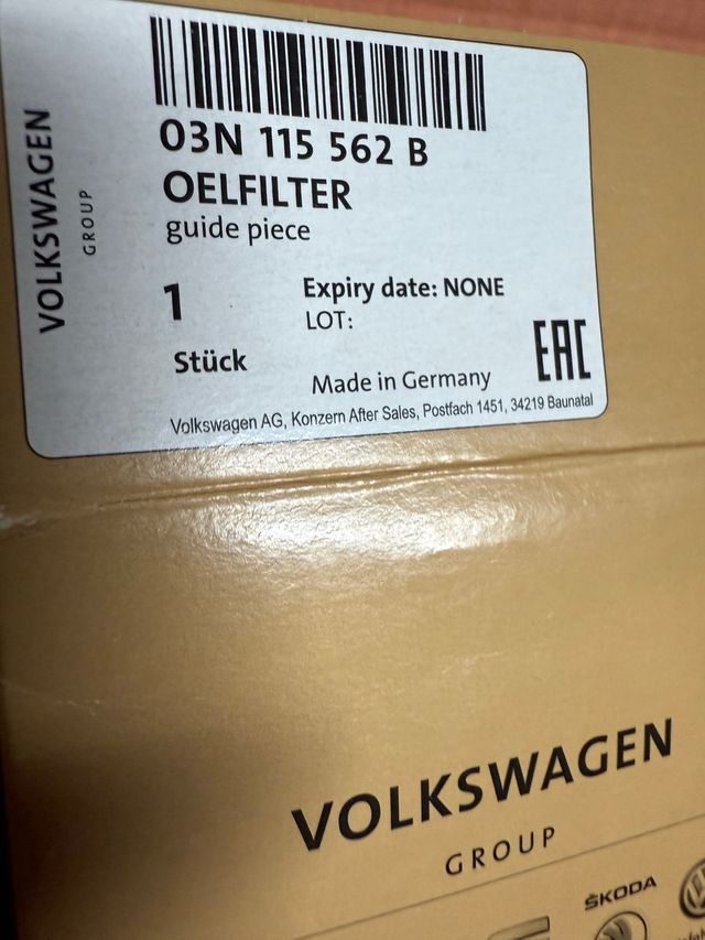 Filtro olio VWAG 03N115562B