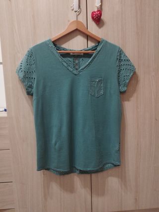 Camiseta verde agua - Talla M