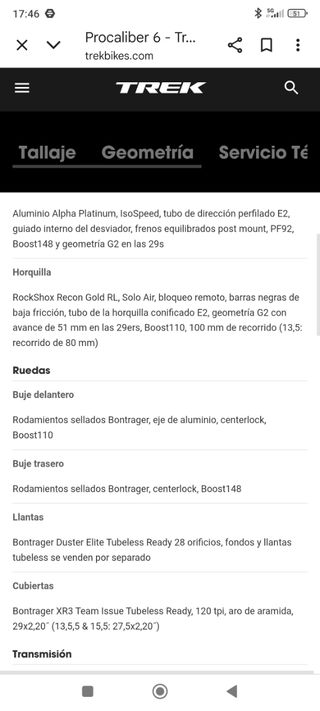 Bicicleta TREK Procaliber 6 montaña