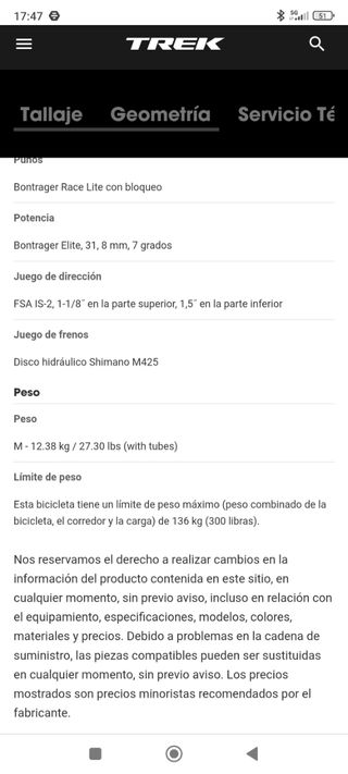Bicicleta TREK Procaliber 6 montaña