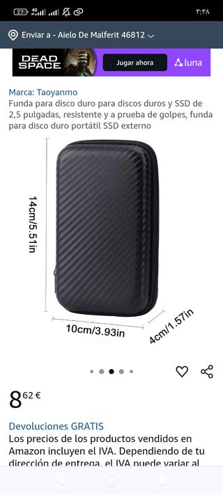 Funda disco duro 2.5" Taoyanmo