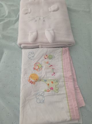 Sábanas bebé - Rosa y Blanco