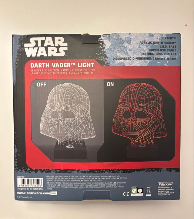 Lámpara Darth Vader 3D Star Wars