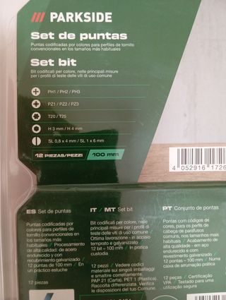 Set puntas destornillador parkside + regalo