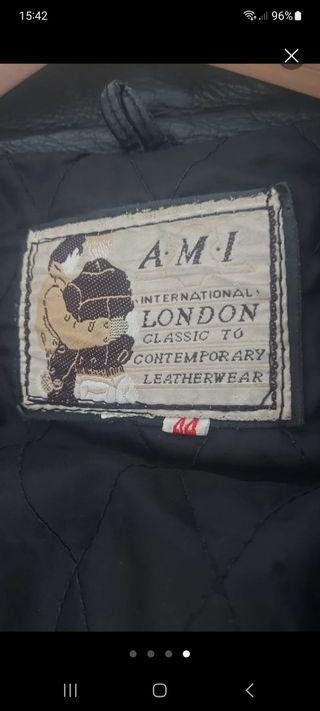 Chaqueta cuero negra AMI