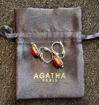 Pendientes Agatha rojos y plata