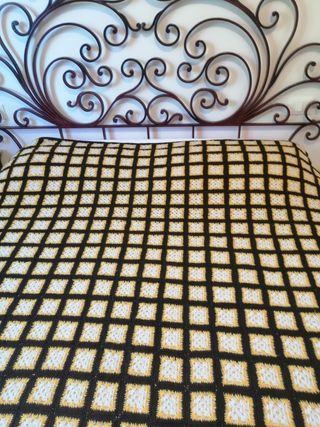 Coperta lana matrimoniale - Giallo Nero