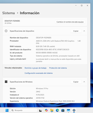 Ordenador HP All-in-One modelo 20-2010es