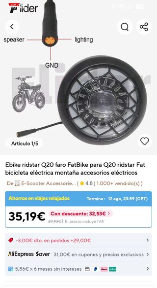 Foco LED para Bicicleta/Moto