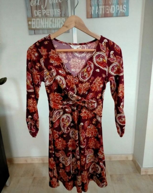 Vestido Springfield rojo-marrón