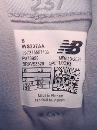 Zapatillas New Balance 237 talla 40.5 azul 