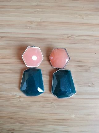 Pendientes largos - Verde & Naranja