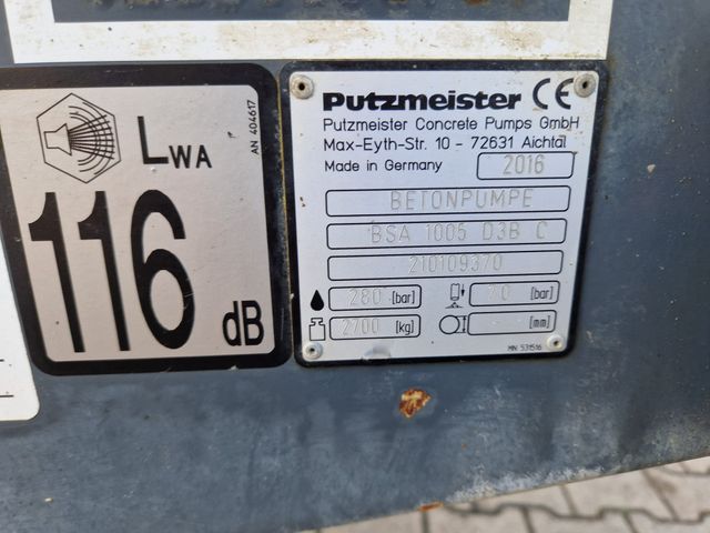 Bomba Hormigón Putzmeister 1005