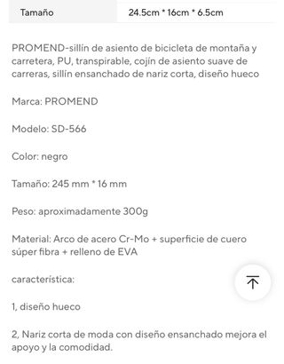 Sillín de bicicleta PROMEND