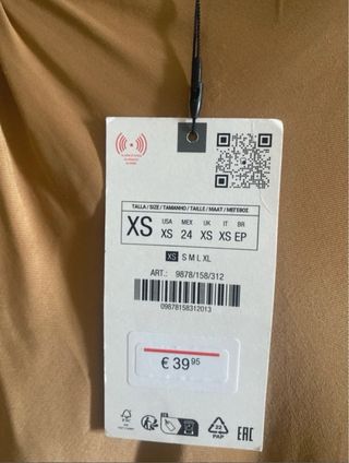 Vestido Zara satin beige - nuevo