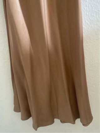 Vestido Zara satin beige - nuevo